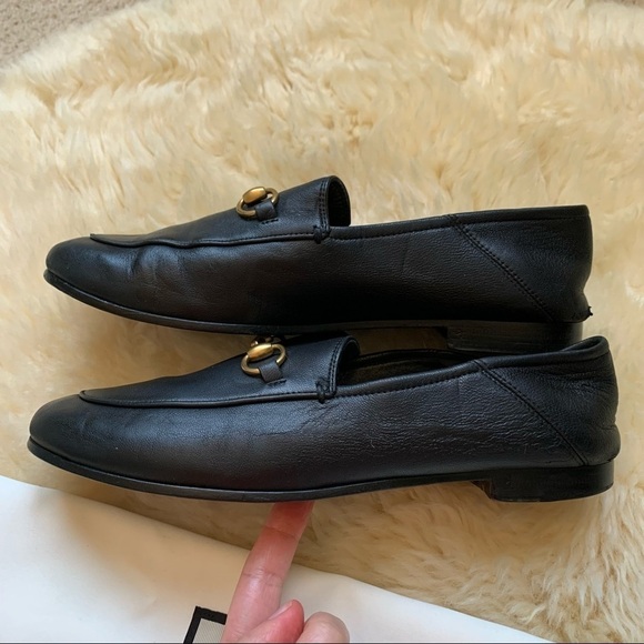GUCCI Brixton Horsebit Black Leather Foldable Mules Blogger Favorite Loafers 36 - Picture 11 of 14